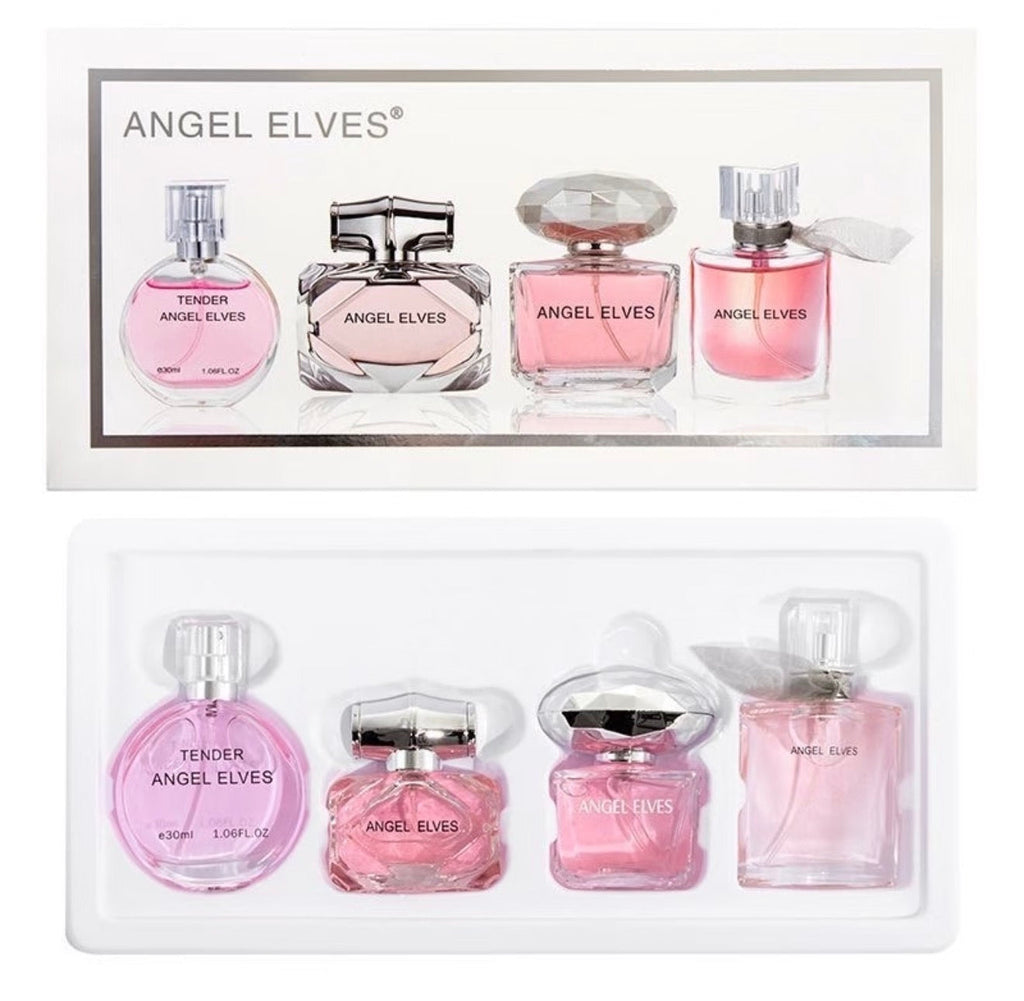 ANGEL ELVES 4 Pcs Women Perfume Gift Set, 30ml Each - Long-Lasting Eau de Parfum, Elegant Floral Fragrance Collection, Perfect for Gifting & Daily Wear